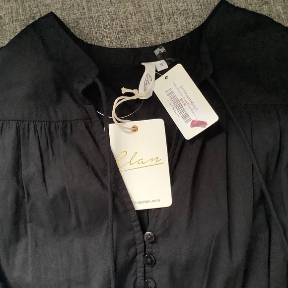 Elan Black Maxi S/S Button Front Dress Size S - Picture 4 of 8